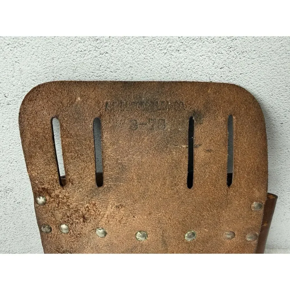 Vintage Leather Tool Pouch Bell System D Telephone Lineman Handyman Belt Loops